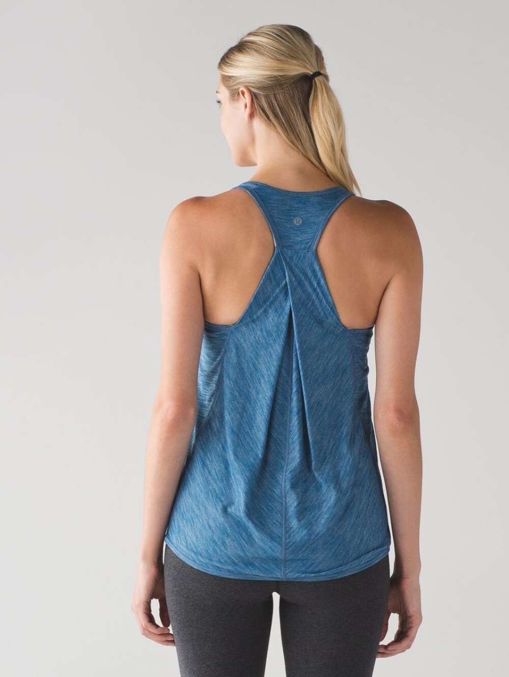Lululemon Blue Heathered Racerback Gathering Tank Top Athletic Size 6 / 8